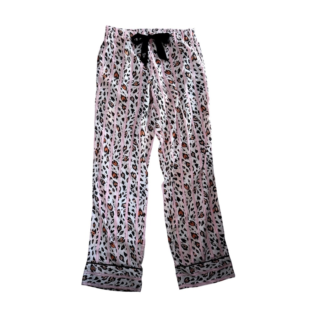 Victoria's Secret Leopard Pajama Pants Loungewear Animal Print Striped Pink XS